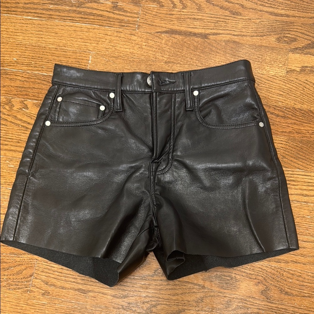 Black Leather Women's Shorts